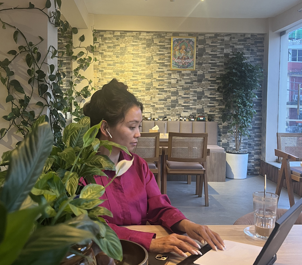 Students writing and working on assignments